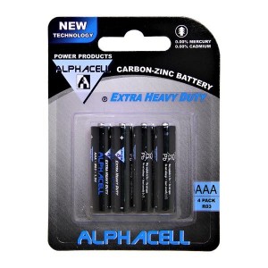 Zinc Carbon AAA - R03 4 pcCARDED