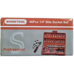 SHINETOOL Tool Set 46 Pcs 1/4" Bits/Socket Set ST-0017