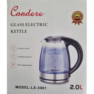 Condere 2L Glass Kettle - Cordless &amp; Quick Boiling (1500W)