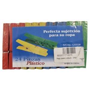 Pegs plastic colours - 24pc