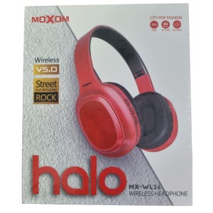 HEADPHONES WIRELESSMOXOM RED MX-WL26 HALO