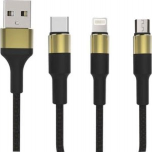 CABLE - CHARGING MOXOM 3 in1 - CC53 - 3A BLACK