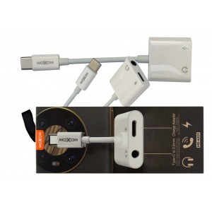 ADAPTOR - Moxom Type C toCharge &amp; 3.5mm AUX AX19