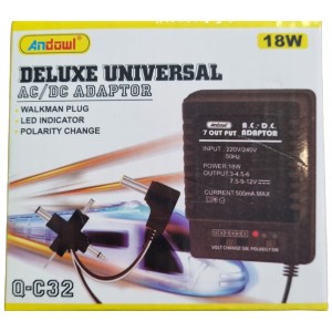 POWER SUPPLY - Multi-voltage BLACK 500ma ANDOWL
