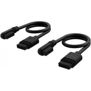Corsair iCUE Link Cable 2x 200mm with Straight/Slim 90 degree Connectors - Black