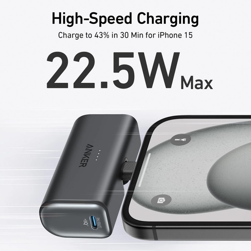 Anker Nano Power Bank - 22.5W / 5000mAh / Built-In USB-C Connector