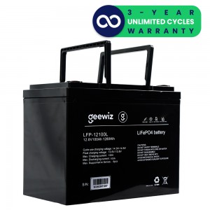 GeeWiz 12100L 1.2kWh 12V 100Ah Lithium Ion LiFePO4 6000 Cycle Battery (FIRST LIFE CELLS) - 3 Year Unlimited Cycles Warranty - 6000 Cycles @ 80% DOD