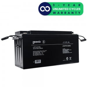 GeeWiz 24100L 2.56kWh 24V 100Ah Lithium Ion LiFePO4 5000 Cycle Battery (FIRST LIFE CELLS) - 3 Year Unlimited Cycles Warranty - 5000 Cycles