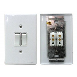 LIGHT WALL SWITCH STEELCOVER(white) 2 LEVER