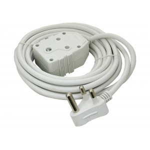 5m 16 amp White Extension Cord