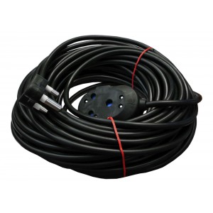 1.5mm 16A Extension Cord 20 metre Length - BLACK