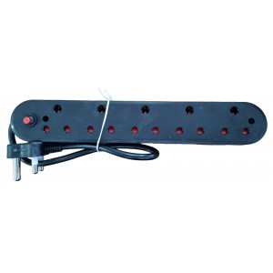 Multiplug 5 Way 5x16A with Overload Protection - Black