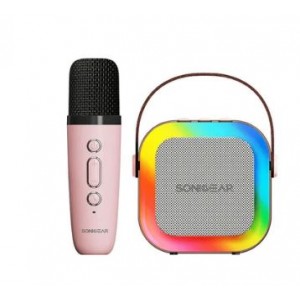 SonicGear iOX K200 Portable Bluetooth Speaker with Wireless Microphone - Pink
