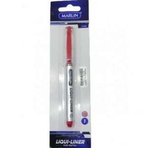 Marlin Liqui Liner Roller Ball Pen - Red - Single
