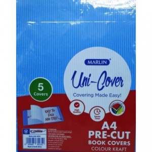 Marlin Kids A4 Precut Book Cover - Blue - 5 Pack
