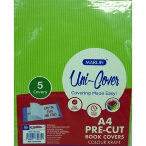 Marlin Kids A4 Precut Book Cover - Green - 5 Pack