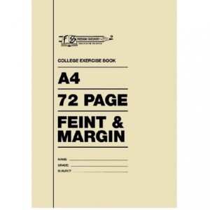 Freedom A4 72 Pages College Exercise Book Feint and Margin - 5 Pack