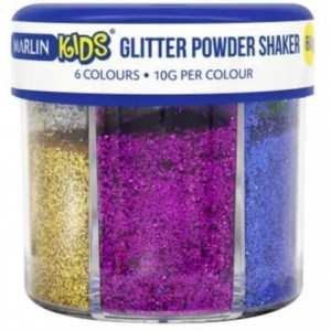 Marlin Kids 6 Colours Glitter Powder Shaker - 60g