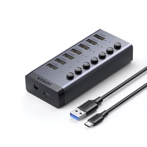 UGreen 90307 USB-A V3.0 7 Ports Data Sync / Charge Powered Hub - Black