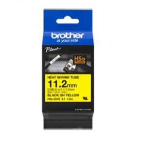 Brother HSe-631E Black on Yellow Heat Shrink Tube Tape – 11.2mm