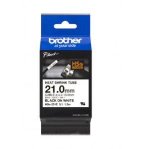 Brother HSe-251E Black on White Heat Shrink Tube Tape – 21.0mm