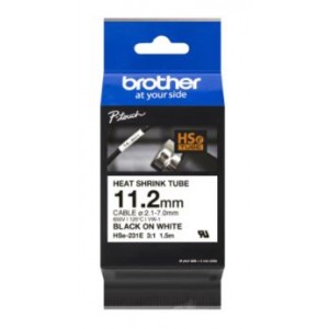 Brother HSe-231E Black on White Heat Shrink Tube Tape – 11.2mm