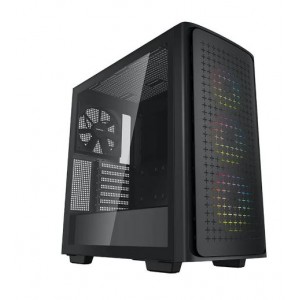 Deepcool CK560 E-ATX Mid-Tower With 3x 120mm ARGB Front Fans+1x 140mm Rear Fan &amp; Full-Sized Tempered Glass Panel - Black