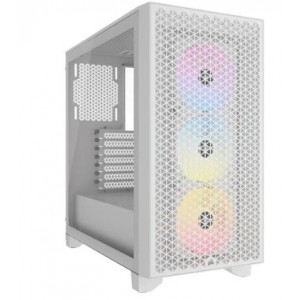 Corsair 3000D RGB AirFlow Clear ATX Mid-Tower PC Case - White
