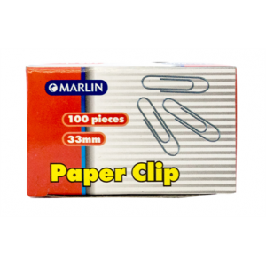 Marlin Silver 33mm Paper Clips - Box of 100 Pieces