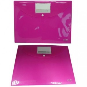 DLOffice A4 Carry Folder with Press Stud on Flap - Pink