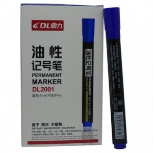 DLOffice Permanent Markers - Pack of 10 - Blue