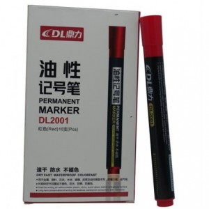 DLOffice Permanent Markers - Pack of 10 - Red