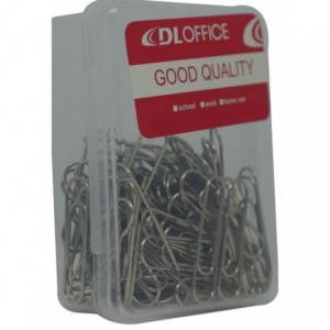 DLOffice Silver 28mm Paper Clips Plastic Tub of 100 Pieces