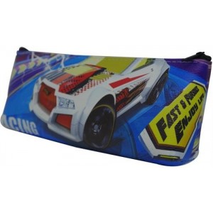 Brainware PU Leather 1 Pocket 20cm Pencil Bag - Blue