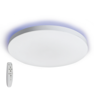 Bright Star Lighting - Round 80 Watt Ceiling Fitting with Blue Backlight &amp; Remote - New - Slightly Cracked - No Packaging