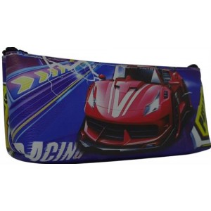 Brainware PU Leather 1 Pocket 20cm Pencil Bag - Red and Blue