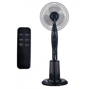 ALVA AIR – 40cm Pedestal Mist Fan – Black – With Remote Control