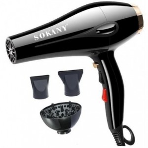 Sokany Professional Hot and Cold Air Hair Dryer - Black