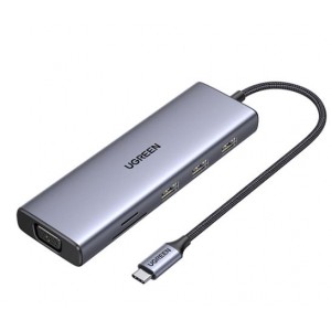 UGreen 15600 USB-C 9-In-1 Docking Station - Metallic Grey