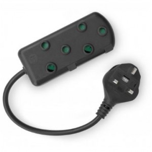 RCT UK Plug To SA Socket Multiplug Adapter - Black