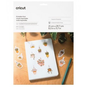 Cricut 2010363 Printable Vinyl Transparent 12 Sheets