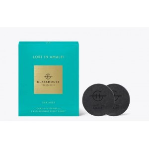Glasshouse Lost In Amalfi Black Car Diffuser with 1 Replacement Scent Disk