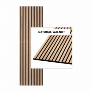 Natural Walnut Slatted Wall Panel 600 X 2400mm