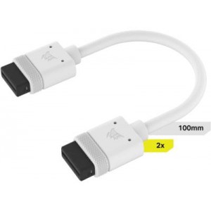 Corsair iCUE Link Cable 2x 100mm with Straight Connectors - White