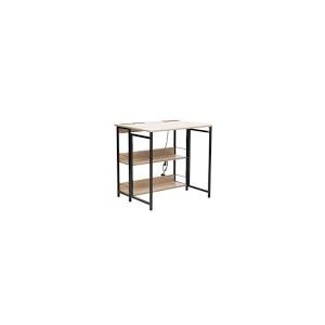 Everfurn Viron Folding Desk with x2 prong plugs and x2USB Charging Ports