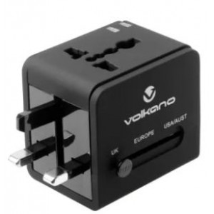 Volkano International Series Travel Adaptor Plug with 2 USB Charge Ports