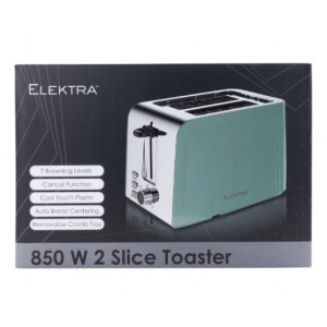 ELEKTRA - 850W-2 SLICE PLASTIC TOASTER - GREEN
