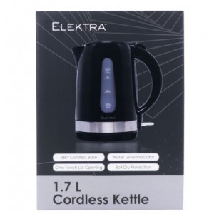 ELEKTRA - 1.7L PLASTIC KETTLE BLACK