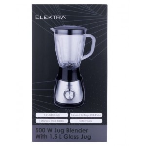 Elektra - 500W 1.5L Jug Blender (glass Jug)