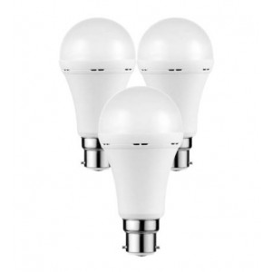Switched 5W A60 Rechargeable B22 LED Light Bulb - Cool White -3 Pack